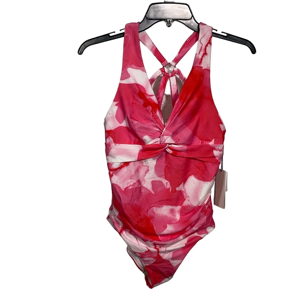 Calvin Klein PINK Tie Dye Strappy-Back One-Piece Swimsuit US 8